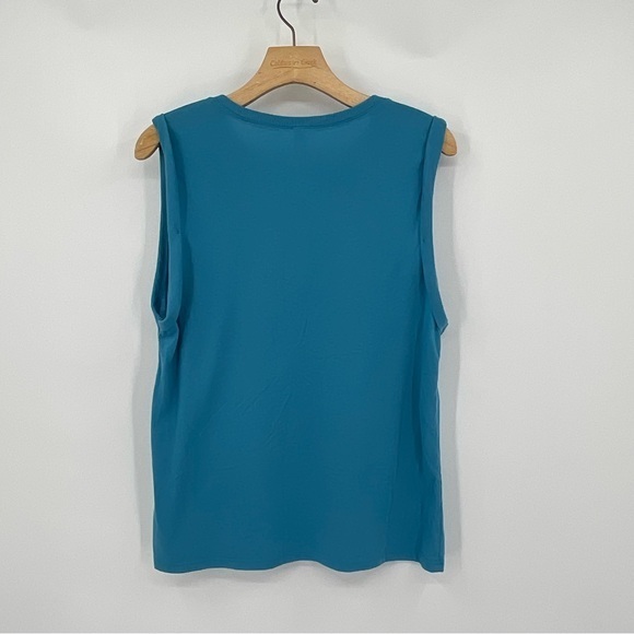 Fabletics Mckinnet Tee Size Medium Blue Sleeveless Soft Rolled Cuff H20 - Picture 4 of 5